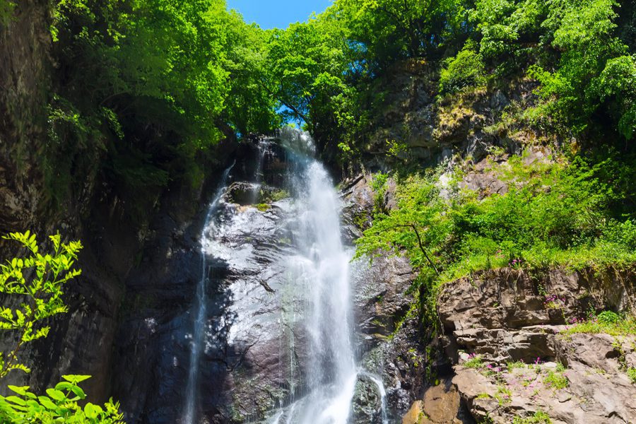 Makhuntseti waterfall near Batumi, Georgia with EVANI Travel