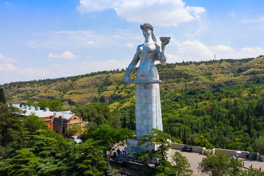 Statue of Mother Georgia in Tbilisi, Georgia with EVANI Travel