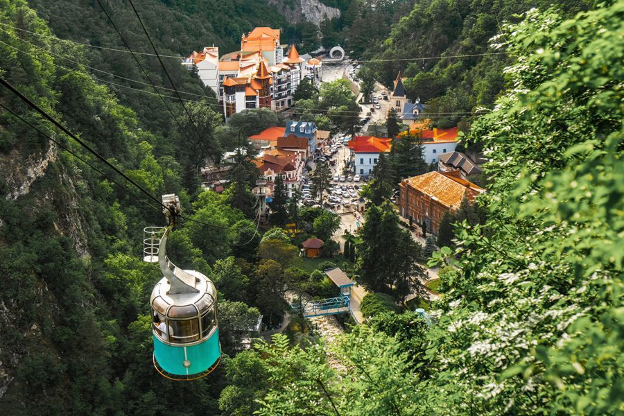 Top view for Borjomi Park from the cable car, Georgia with EVANI Travel. 9 Days/8 Nights Tour Package in Georgia